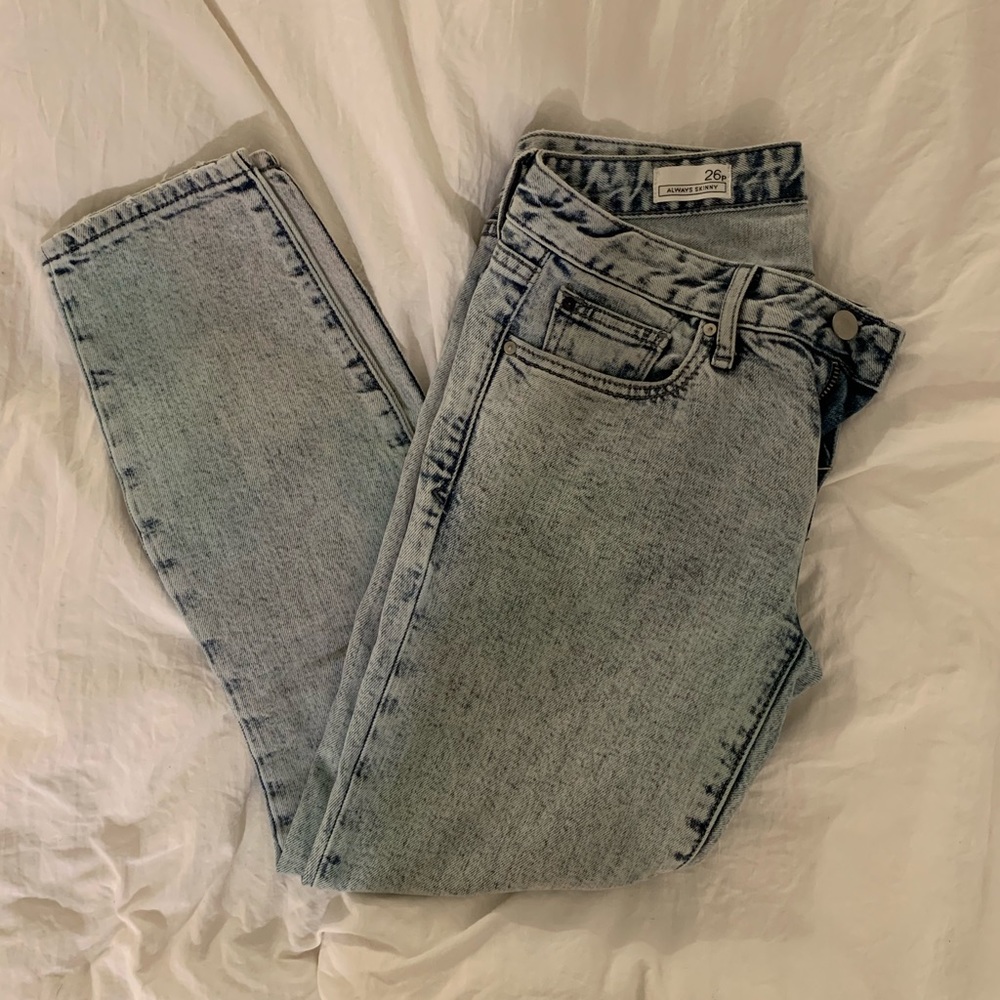Gap acid wash skinny jeans